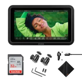 Atomos 810114282663 Shinobi Ii 5.2 Inch Hdmi 4k Recording Monitor Hot Shoe 32gb Cloth Bundle