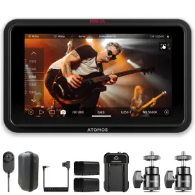 Atomos 810114286012 Ninja Raw 5.2 Inch Camera-cloud Monitor With Power Kit Hot Shoe Mount Bundle