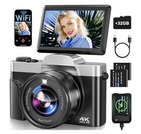 Aureapix Dc103 4k Digital Camera For Photography With Wifi 64mp Auto-focus Vlogging F