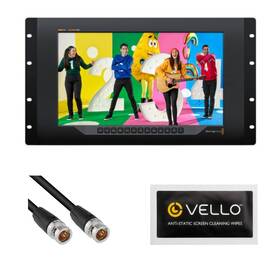 Blackmagic Design Bmd-hdl-smtv4k12g3 Monitor With Kopul Sdi Cable Static Screen Cleaning Wipe Bundle