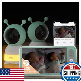 Boifun B0cg1ynfld 2k Split-screen 5 Inch Wifi Baby Monitor 2 Cams Night Light Ai Motion Temp De