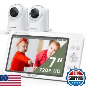B0b72sbj88 Bonoch Megaview Baby Monitor 2 Cams 7 Inch 720p Hd Split Screen Ptz Night Vision