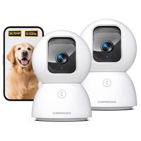 Cinmoore B0fdgcp3vd 5g Indoor Security Camera 2-pack No-fee Ai Tracking Facial Rec 3k Hd