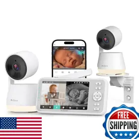 B0fm75pt1k Dr.care Lumiview Smart Wifi Baby Monitor 2 Cams 5 Inch 1080p Fhd 2k Cam 800-1279