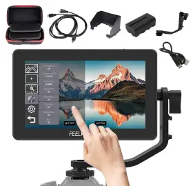Feelworld 705604492182 F6 Plus Battery Charger Carrying Case 6 Inch Touch Screen Dslr Camera Fiel