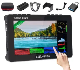 1600nits Feelworld F5-v4s01 F6 Pro Battery Charger Carry Case 5.5 Inch 1920x1080 Ip