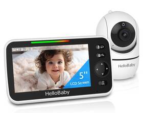 Hellobaby 190282011327 Upgrade Baby Monitor 5ftft Screen With 30-hour Black And White