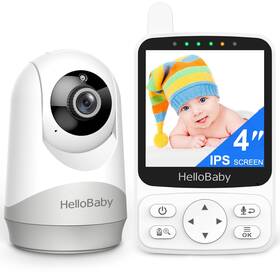 Hellobaby Hb6240 No Wifi Baby Monitor With Voice-activated Night Vision 4 Inch Ips Camera