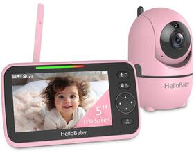 Hellobaby Hb6550-1 Video Baby Monitor 5 Inch Screen 30hour Battery Camera Vox 2-way Talk