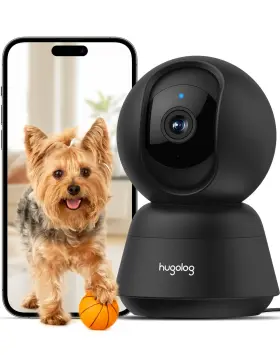 B0ckn59t3y Hugolog 3k 5mp Indoor Pan/tilt Security Camera Auto-focus Starlight Night Visi