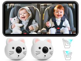 Iiwey B0fb3lj4sq Baby Car Camera For 2 Kids 7.2 Inch Ultrawide Split-screen Monitor Dual 1080