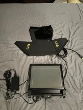 Pt1200-m Ikan 12 Inch Teleprompter Monitor With Foot Pedal And Anti-glare Hood Cover