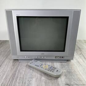 Jvc Av-14f703 Vintage 14in Crt Tv Retro Gaming Remote Tested 3-inputs And S-video