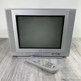 Av-14f703 Jvc Vintage 14in Crt Tv Retro Gaming Remote Tested 3-inputs And S-video