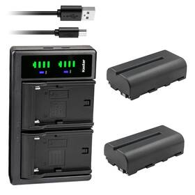 Kastar Ch-ltd2-2b-f570l-4 2-pack Np-f550 / Np-f570 Battery And Ltd2 Usb Charger Compatible With Feelworld