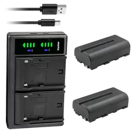 Ch-ltd2-2b-f570l-4 Kastar 2-pack Np-f550 / Np-f570 Battery And Ltd2 Usb Charger Compatible With Feelworld