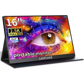 Laeflaek 084045712012 16 Inch Fhd Portable Monitor 2560x1600 Ips Laptop Extension Screen Black