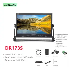 3g-sdi Laizeske Dr173s 17.3 Inch Aluminum Design 1920 1080 Pro Broadcast Lcd Monitor Hdmi
