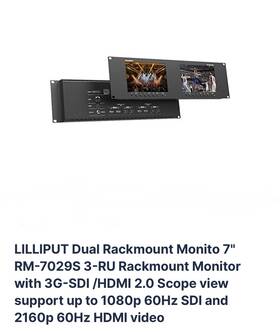 Lilliput Rm-7029s Dual 7 Inch Lcd Rackmount Monitor 3g-sdi Hdmi 2.0