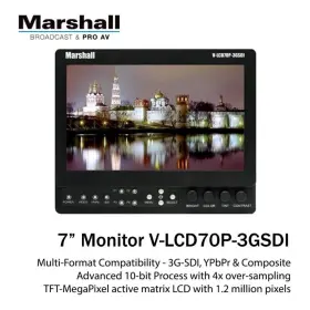 V-lcd70p-3gsdi Marshall 7 Inch Monitor Power Source Batteries Pelican 1450 Case