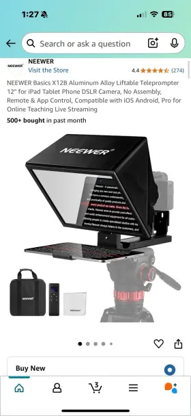 X12b Neewer Basics Aluminum Alloy Liftable Teleprompter