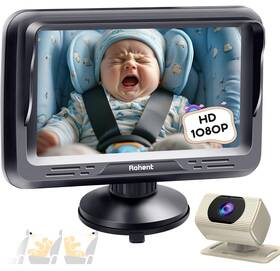 Rohent B0dp74g4fx Car Baby Monitor 1080p Hd Camera 360 Adjustable Night Vision Wide-angle