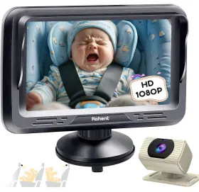 B0dp74g4fx Rohent Car Baby Monitor 1080p Hd Camera 360 Adjustable Night Vision Wide-angle