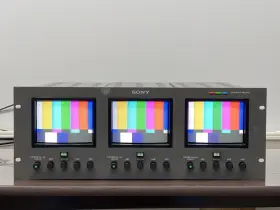 Pvm-5300 Sony Trinitron Triple 5 Inch Video Monitors In 19 Rack Mount Adapter