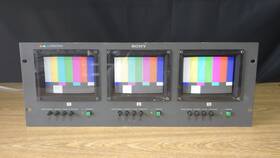 Sony Pvm-6310 5 Inch Triple Monitor Trinitron Crt In 19 Rack