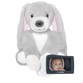 B09nx6bnm7 Zooby Car Baby Monitor - Bailey Bunny Plush Camera Night Vision Wireless