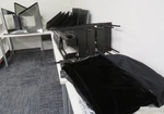 Lot Of 3 Q-tv Teleprompter Model FDP-15-HB Flat Panel Prompters + Extra Parts Used. Price: $915.00.