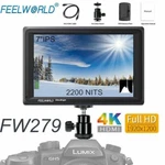 Feelworld FW279 Full Hd Ultra Bright On-camera 2200NIT Dslr Field Monitor 7" Open. Price: $219.00.