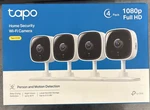 Tp-link Tapo C100 1080P Indoor Security Camera 4 Pack Night Vision Open. Price: $39.99.