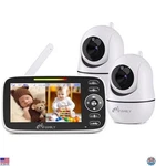 Split Screen Video Baby Monitor, Cameras, Night Vision, 2-WAY Talk, Temp New. Price: $103.48.