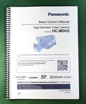 Panasonic HC-MDH3 Instruction Manual: 56 Pages Full Color & Clear Covers! New. Price: $19.00.