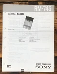Sony RM-745 Remote Control Service Manual *original* Unspecified. Price: $9.97.