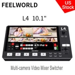Feelworld L4 Multi-camera Video Mixer Switcher With 10.1"TOUCHSCREEN Sdi Hdmi Us New. Price: $479.99.