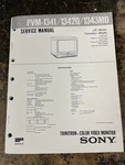 Vntg Sony Trinitron Color Video Monitor Service Manual PVM-1341 1342Q 1343MD Htf Good. Price: $49.99.