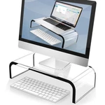 Clear Acrylic Monitor Stand Heavy Duty Pc Tv Riser, Keyboard Storage,home Office New. Price: $54.02.